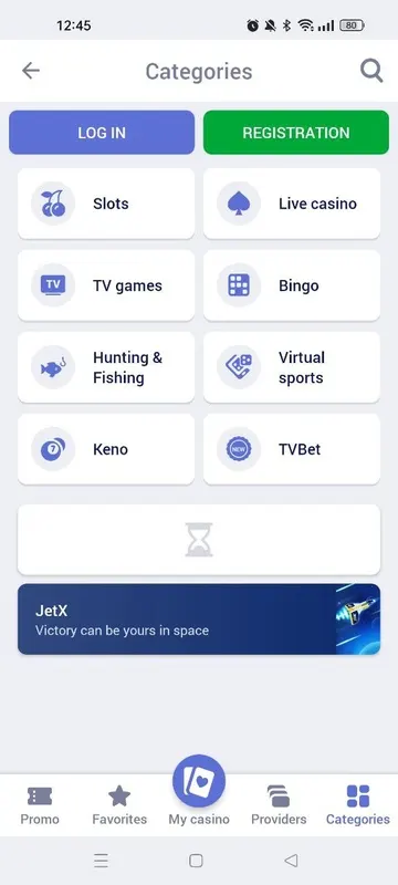 LuckyPari app casino categories